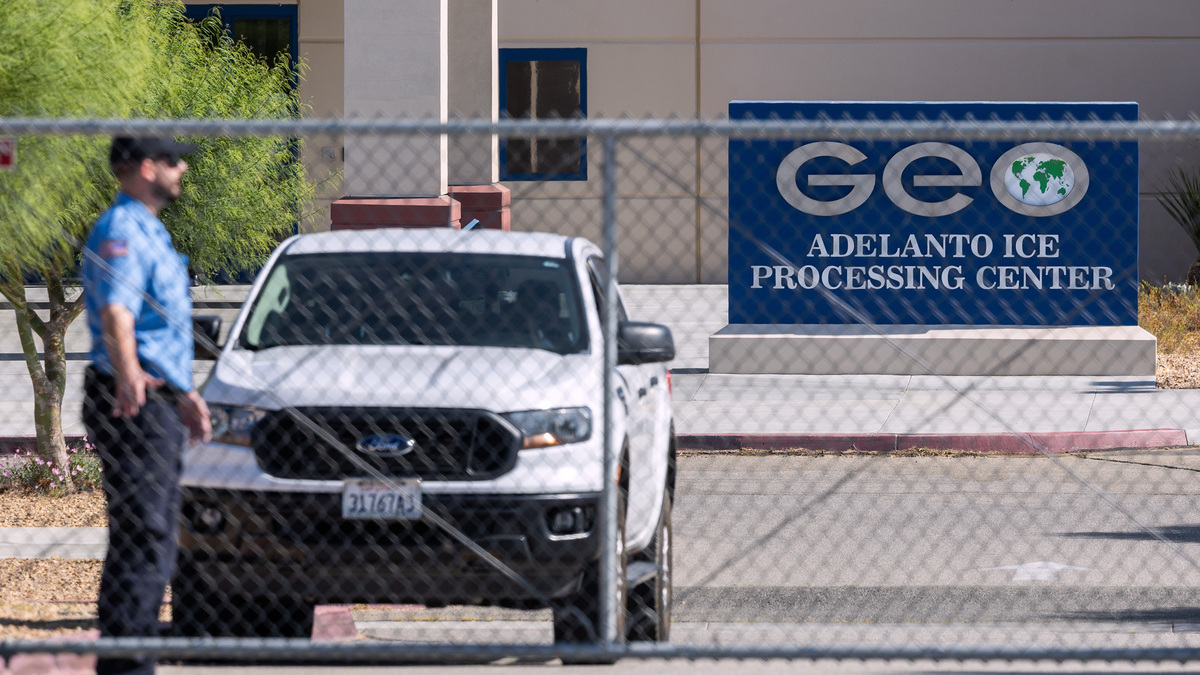 The GEO Adelanto ICE Processing Center in Adelanto, California on Tuesday, June 17, 2025. (Myung J. Chun/Los Angeles Times/TNS)