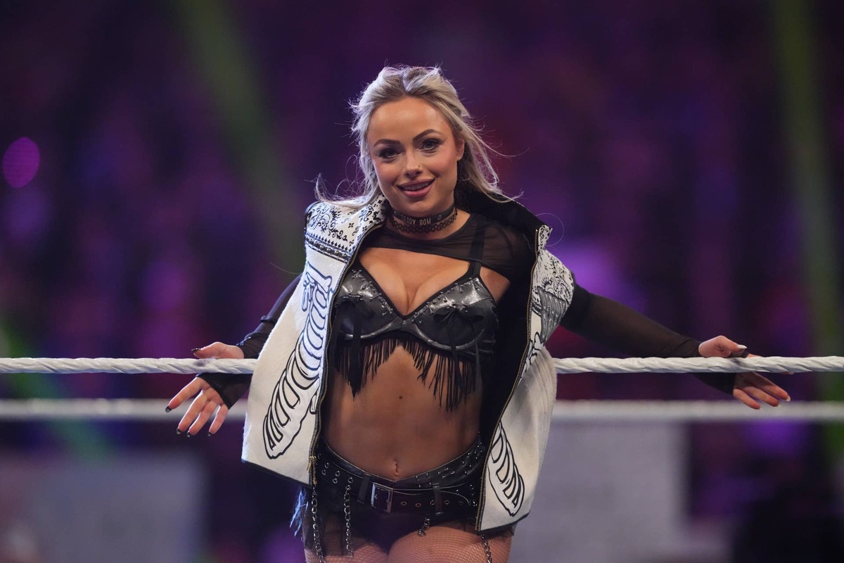  Feb 1, 2025; Indianapolis, IN, USA; Liv Morgan during the Women's Royal Rumble during the WWE Royal Rumble at Lucas Oil Stadium. Mandatory Credit: Joe Camporeale-Imagn Images 