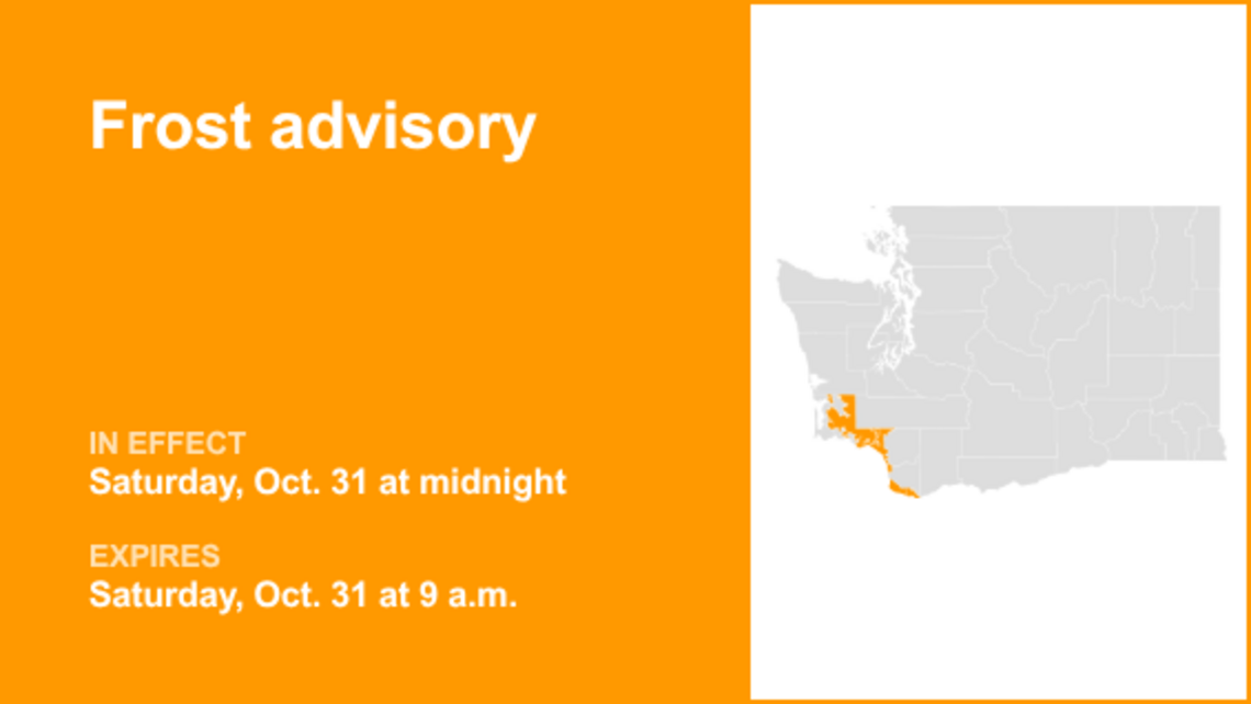 Frost advisory affecting Southwest Washington Saturday 