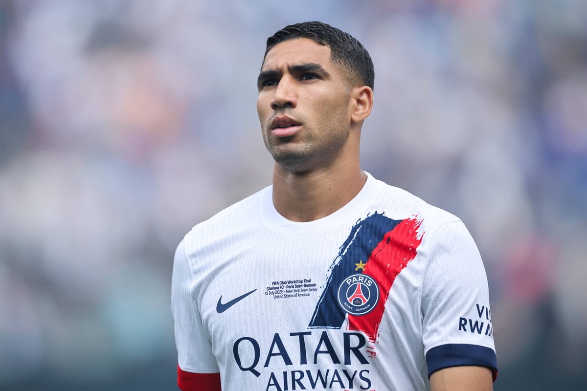  Achraf Hakimi prior to the FIFA Club World Cup 2025 Final match between Chelsea FC and Paris Saint-Germain. Photo by Hector Vivas - FIFA/FIFA via Getty Images