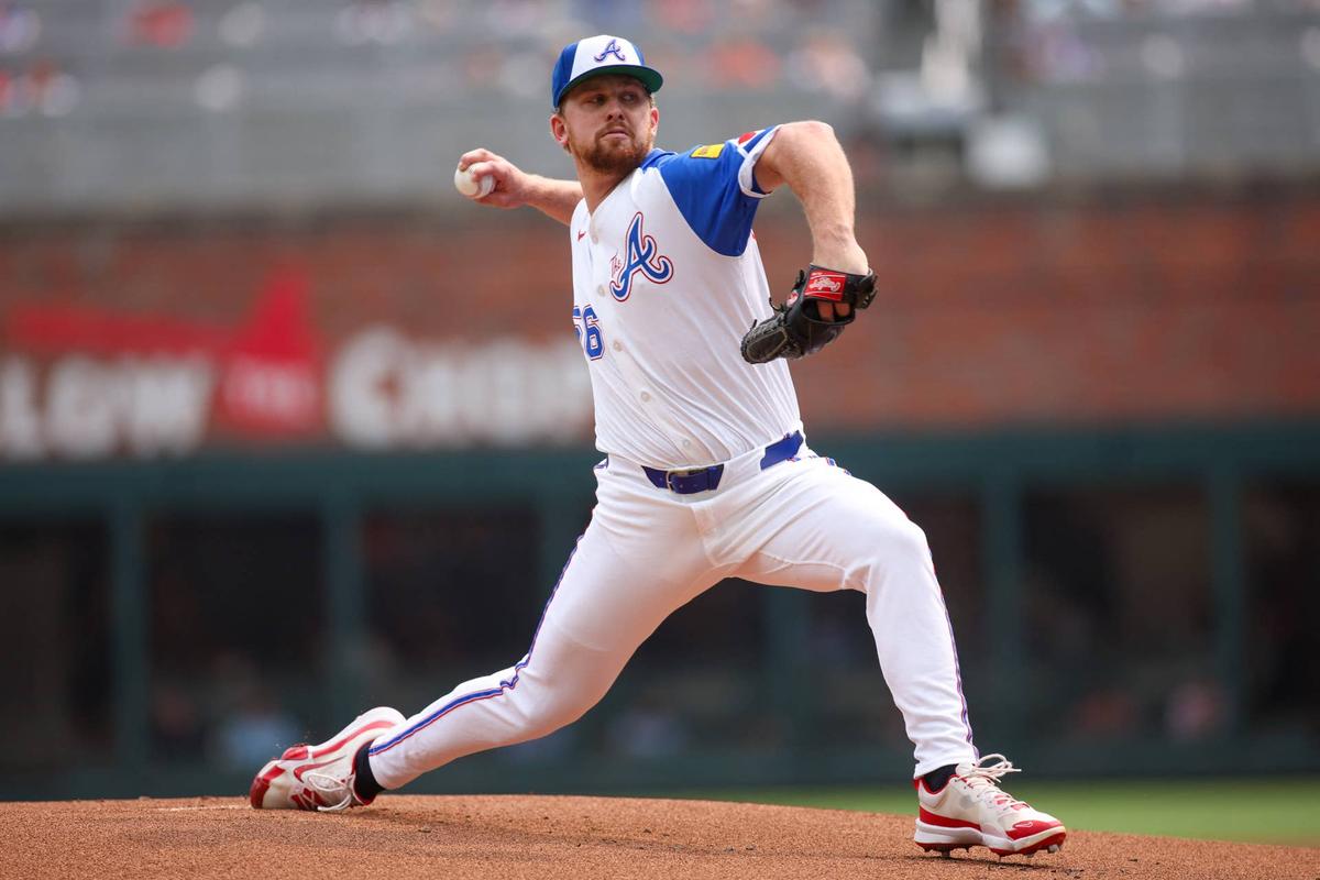  Atlanta Braves starting pitcher Spencer Schwellenbach (56), Brett Davis-Imagn Images