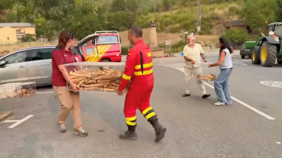 Spain removes remains of 11th century kings from monastery as wildfire rages 