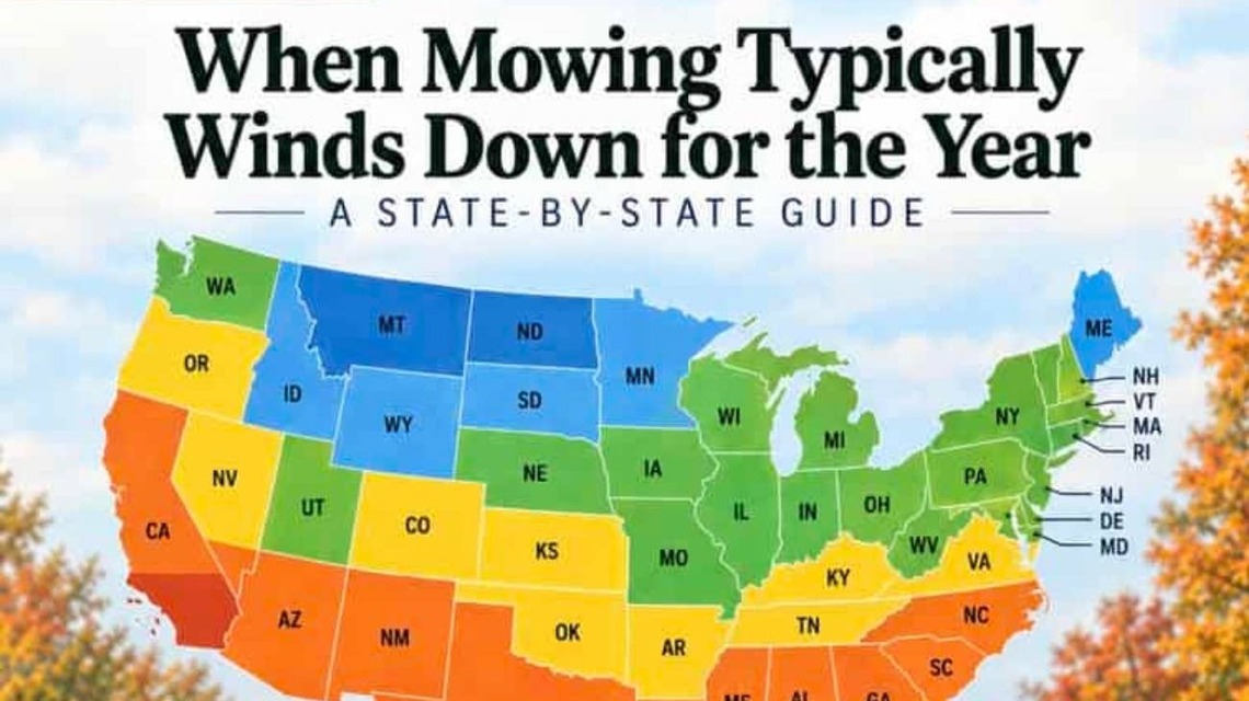 Map Shows US States Where Homeowners Should Stop Mowing Lawns Before Winter