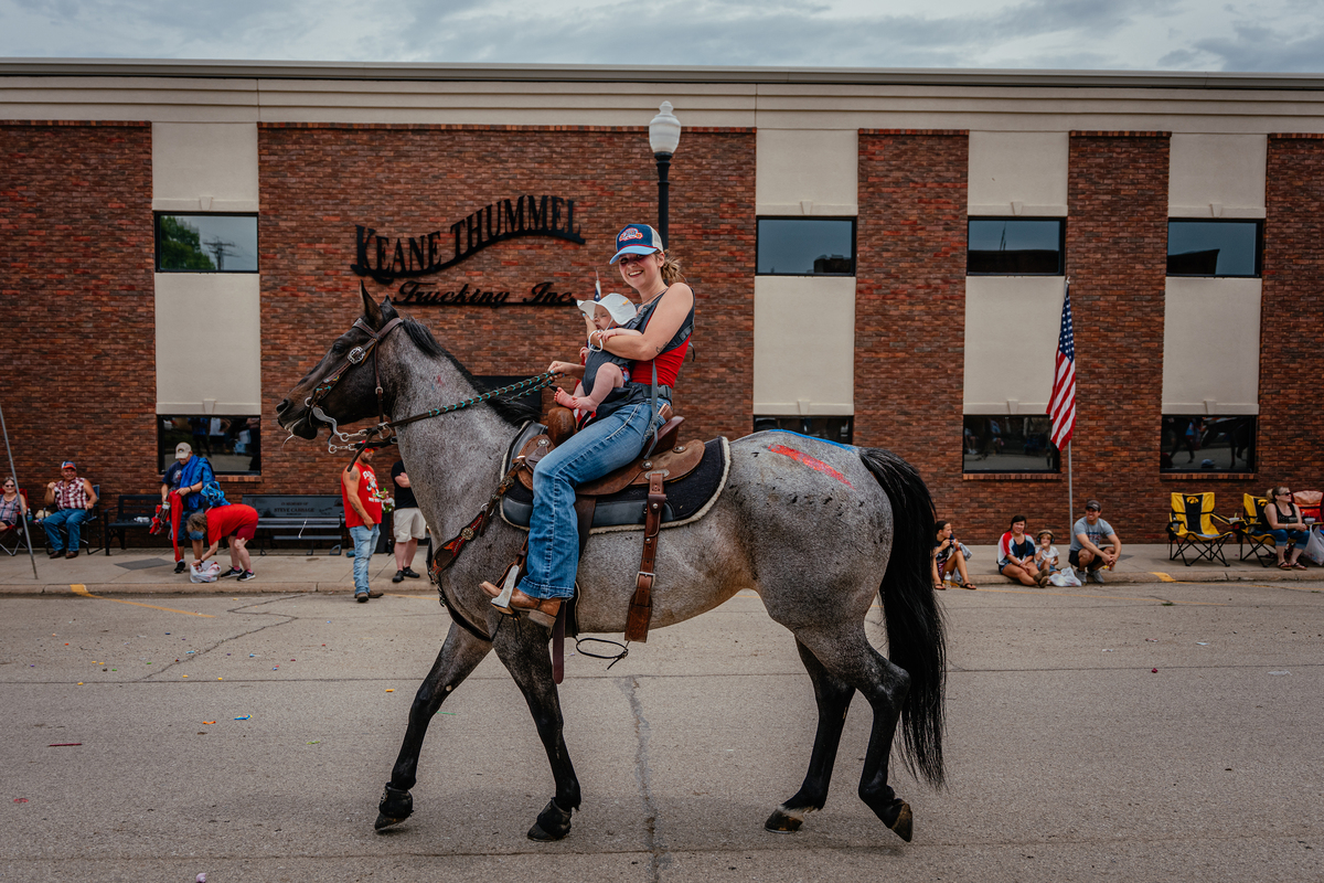 The Fourth of July parade in the small town of New Market, Iowa, July 4, 2026. America celebrates the 250th anniversary of its independence today, with people from one end of the country to the other marking the milestone with fireworks, parades and concerts. (Jamie Kelter Davis/The New York Times)