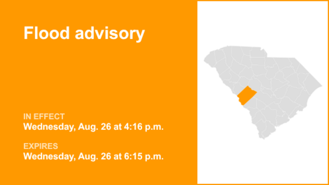 UPDATE: Aiken County under a flood advisory Wednesday evening caused by excessive rainfall 
