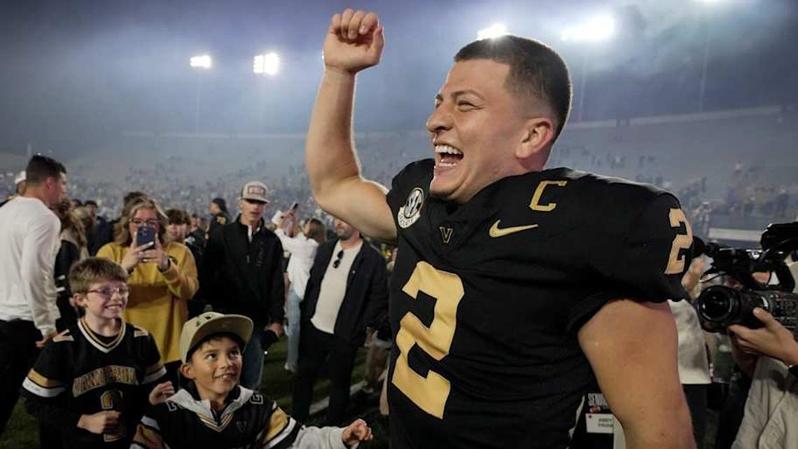  Diego Pavia played two seasons at Vanderbilt and was the runner-up for the Heisman trophy. | Mark Zaleski / The Tennessean / USA TODAY NETWORK via Imagn Images 