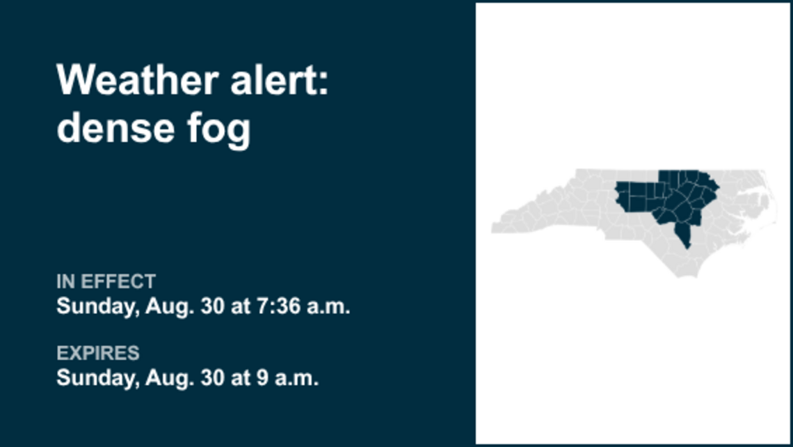 UPDATE: Weather alert issued for North Carolina Sunday morning 