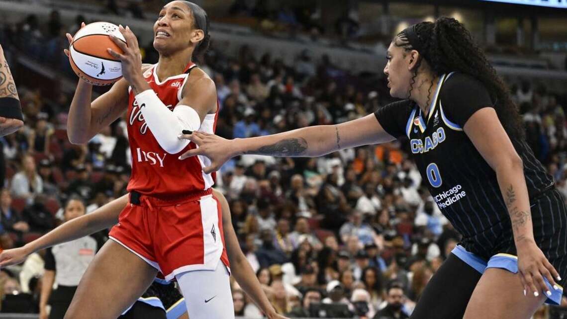 A'ja Wilson's status unclear as Aces prepare for Sky 