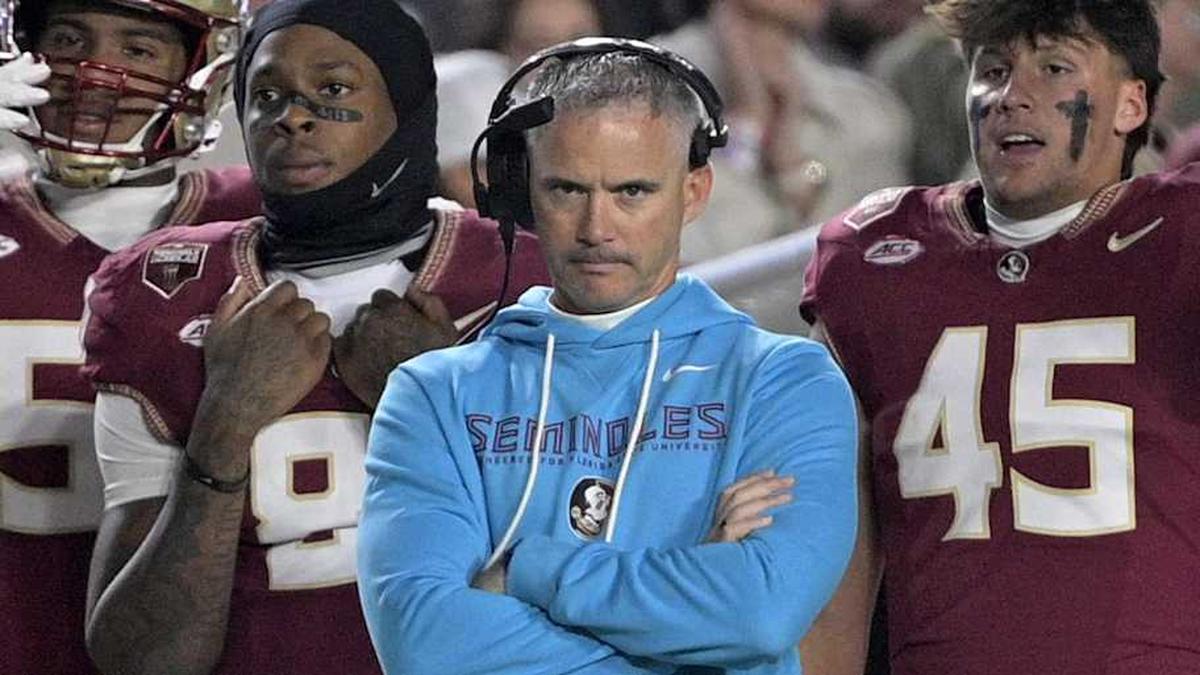  Nov 1, 2025; Tallahassee, Florida, USA; Florida State Seminoles head coach Mike Norvell during the first quarter against the Wake Forest Demon Deacons at Doak S. Campbell Stadium. Mandatory Credit: Melina Myers-Imagn Images | Melina Myers-Imagn Images 