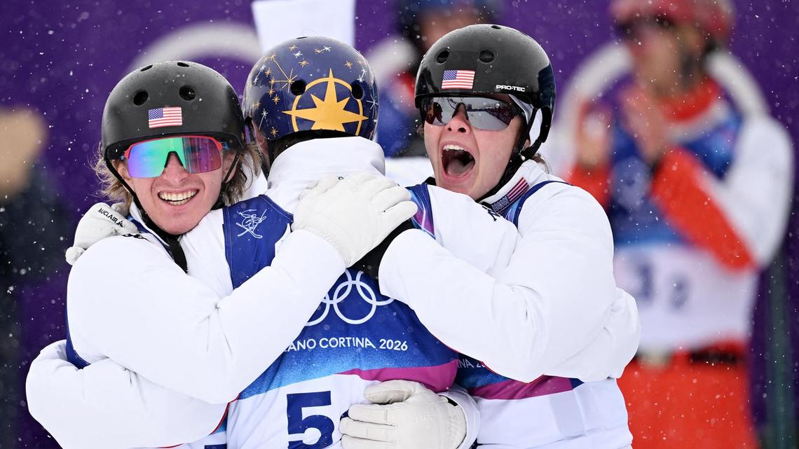 US successfully defends mixed team aerials gold medal  