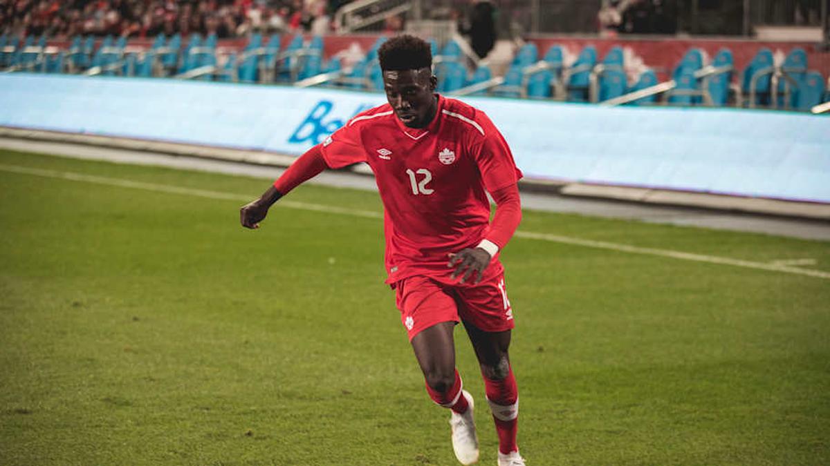  Alphonso Davies in Canada's 2018 home kit. | Lucas Kschischang/Canada Soccer 