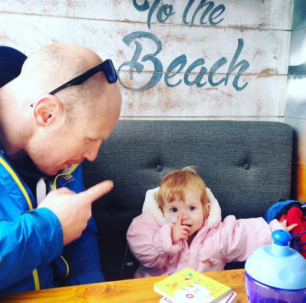  Nathan with his daughter Zoë. (Nathan Norris via SWNS) 