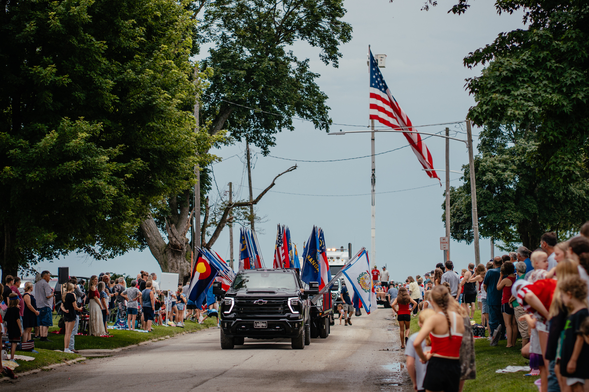 The Fourth of July parade in the small town of New Market, Iowa, July 4, 2026. America celebrates the 250th anniversary of its independence today, with people from one end of the country to the other marking the milestone with fireworks, parades and concerts. (Jamie Kelter Davis/The New York Times)