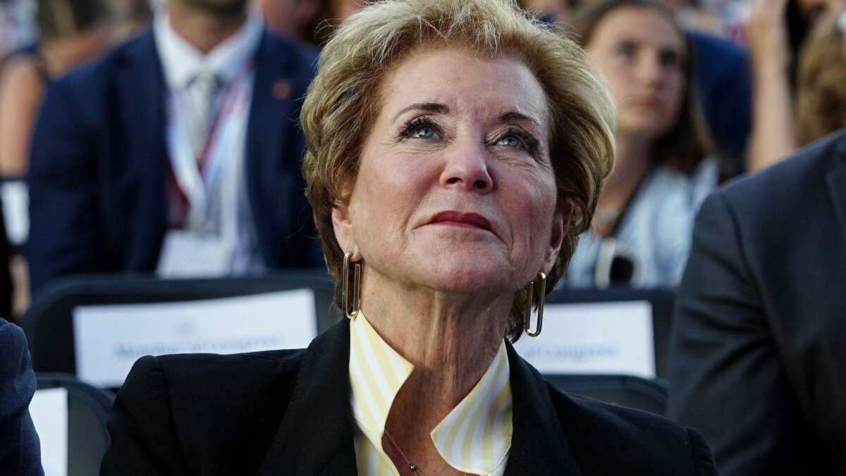 Education Secretary Linda McMahon emailed department employees in March 2025, telling them that she would lead the agency as it embarked on its “Final Mission.” Photo by Bonnie Cash/UPI