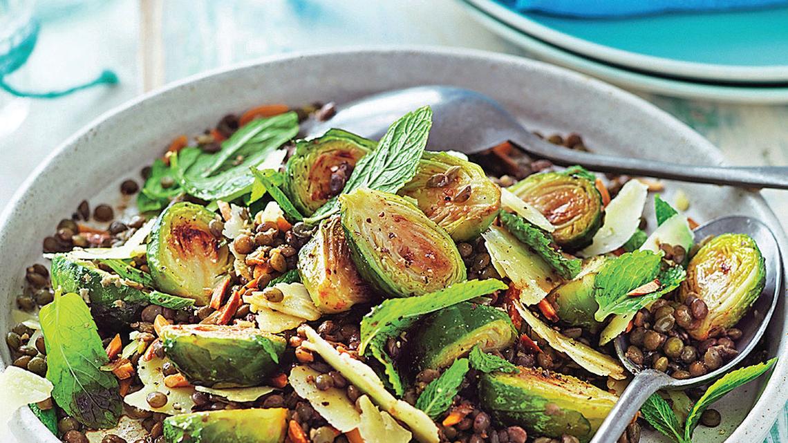 Delicious Meets Nutritious In This Easy Brussels Sprouts and Lentil Salad Recipe