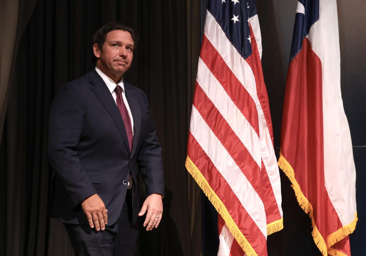  Florida Governor Ron DeSantis arrives for the Boom Belt: A Return to First Principles in Public Markets conference on April 7, 2026, in Miami. (Photo by Joe Raedle/Getty Images) 