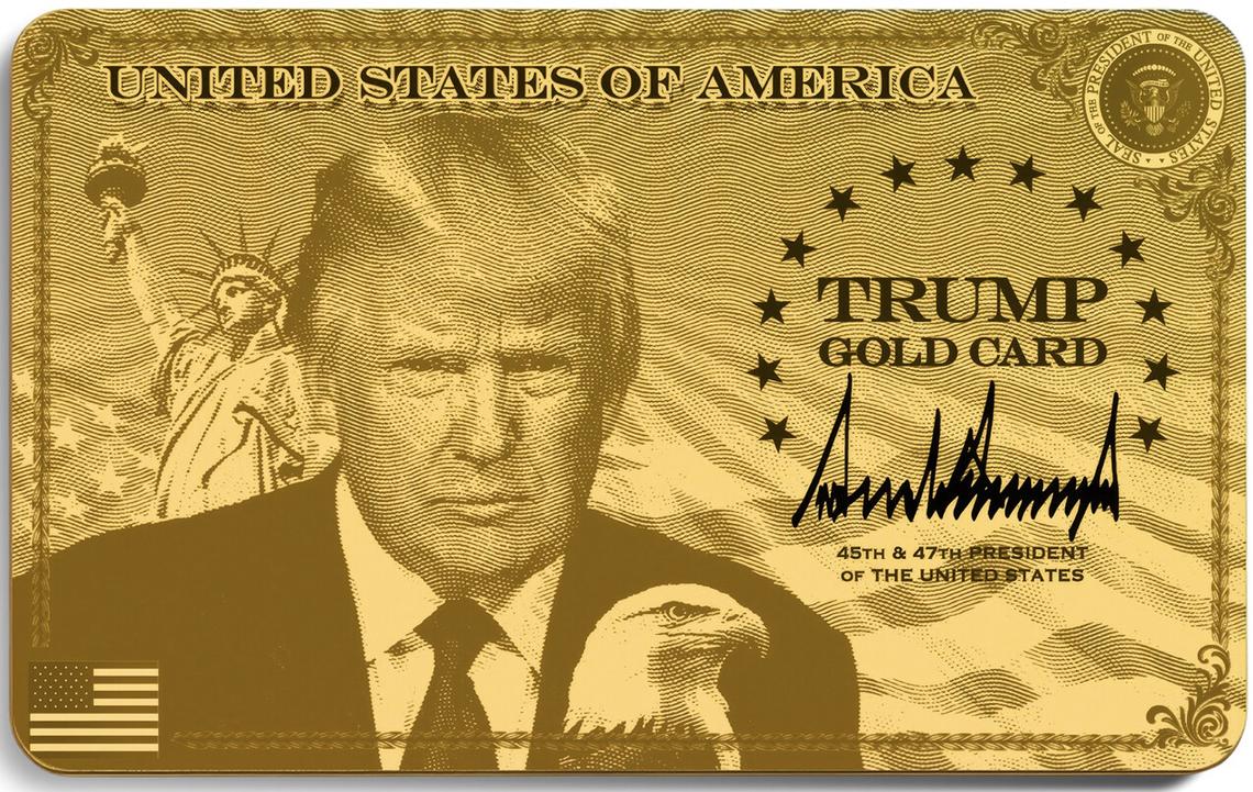  President Donald Trump released an image of the “Gold Card” on Truth Social on December 10, 2025. 