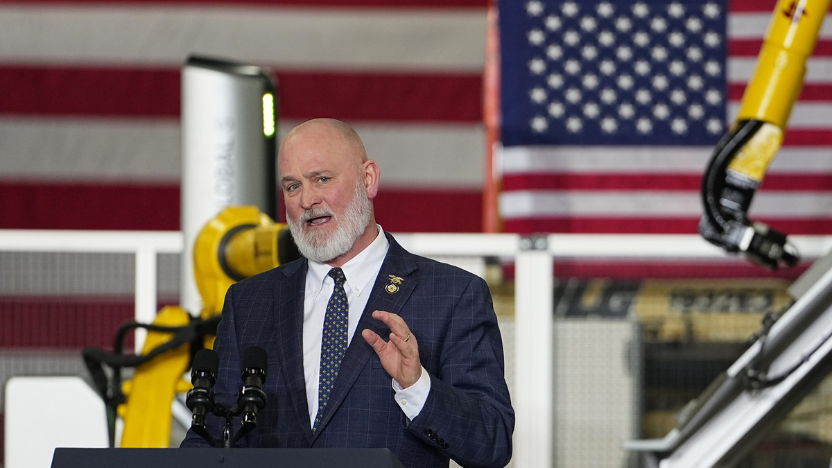 U.S. Rep. Derrick Van Orden, R-Wis., Feb. 26, in Plover, Wisconsin, faces a toss-up reelection race.