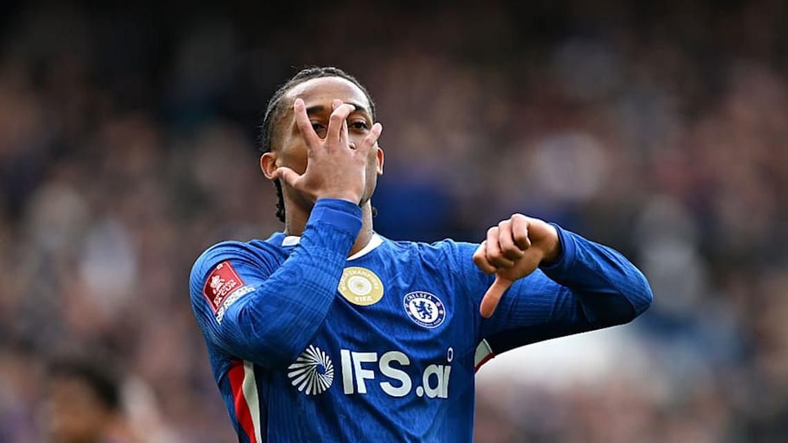  It was thumbs down for João Pedro on Saturday. | Darren Walsh/Chelsea FC/Getty Images 