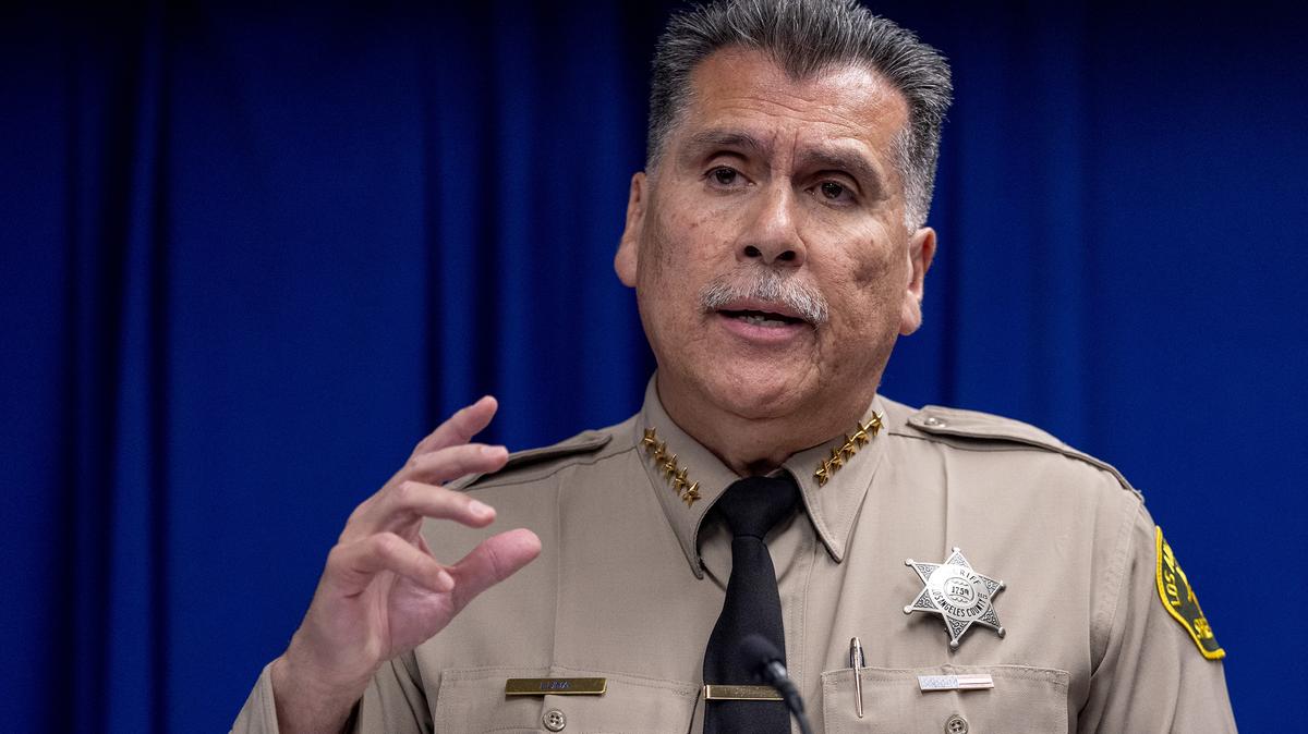 Los Angeles County Sheriff Robert Luna is shown at a news conference at federal court in Los Angeles on Feb. 23, 2026. (Eric Thayer/Los Angeles Times/TNS)