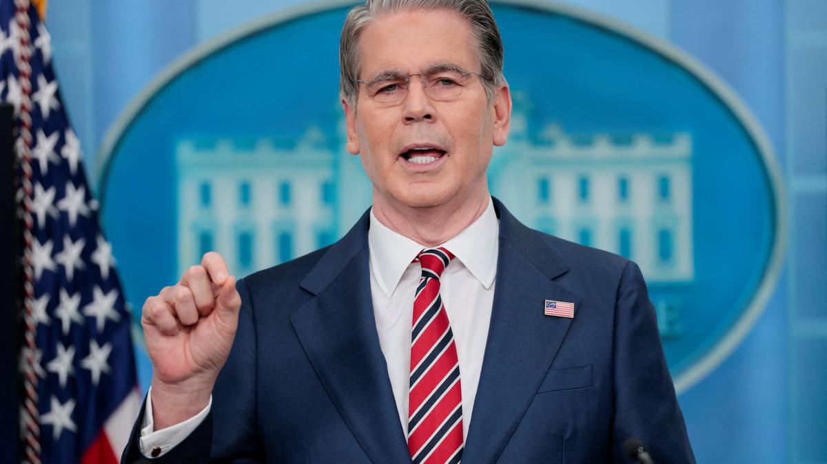 U.S. Treasury Secretary Scott Bessent speaks during a press briefing in the James S. Brady Press Briefing Room at the White House in Washington, D.C., U.S., April 15, 2026. REUTERS/Evan Vucci/File Photo
