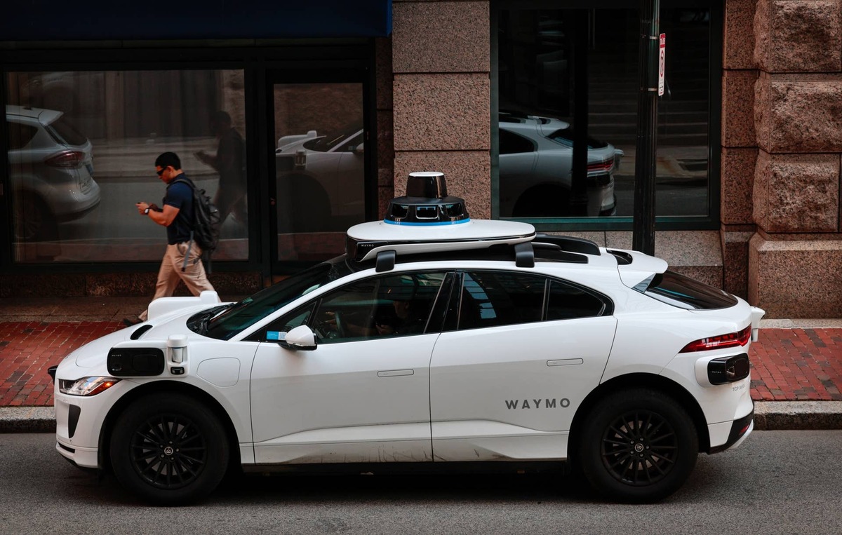  A Waymo parallel parked in Boston, MA