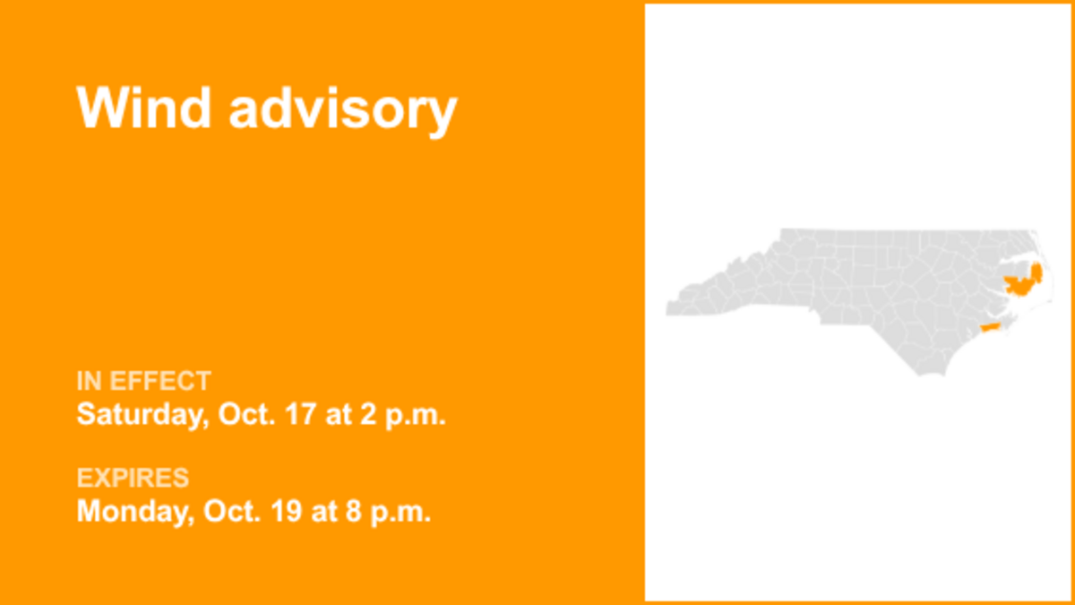 UPDATE: Wind advisory issued for Eastern North Carolina from Saturday ...