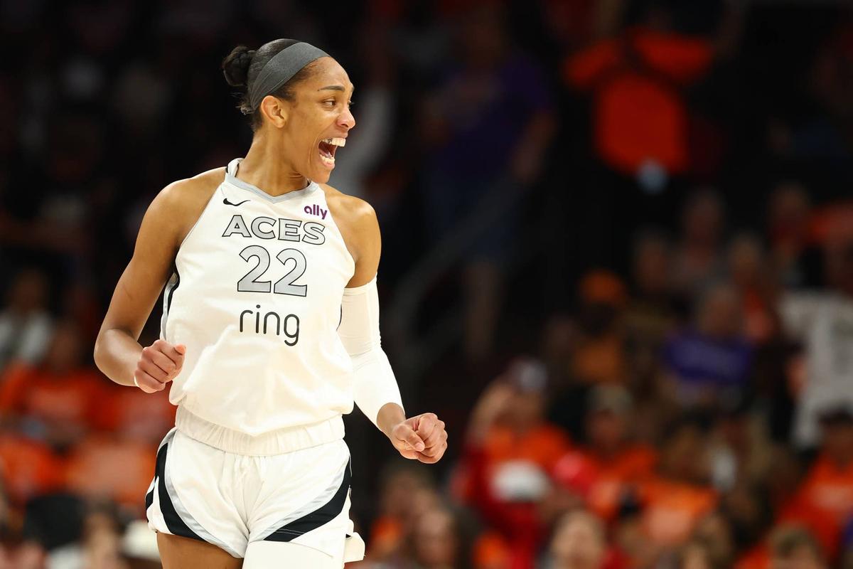 Las Vegas Aces star A'ja Wilson Mark J. Rebilas-Imagn Images