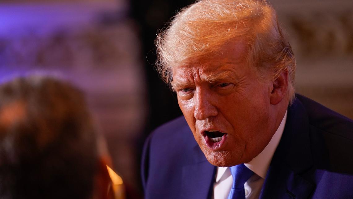 Former President Donald Trump speaking on Election Day at Mar-a-lago on Nov. 8 in Palm Beach.