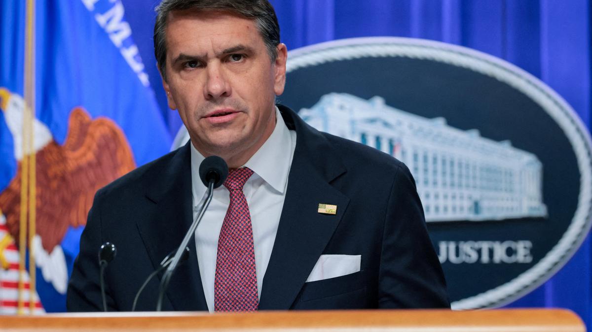 U.S. Acting Attorney General Todd Blanche leads a news conference to announce results of their investigation into potential antitrust violations in the meat-packing industry at the Justice Department in Washington, D.C., U.S., May 4, 2026. REUTERS/Jonathan Ernst