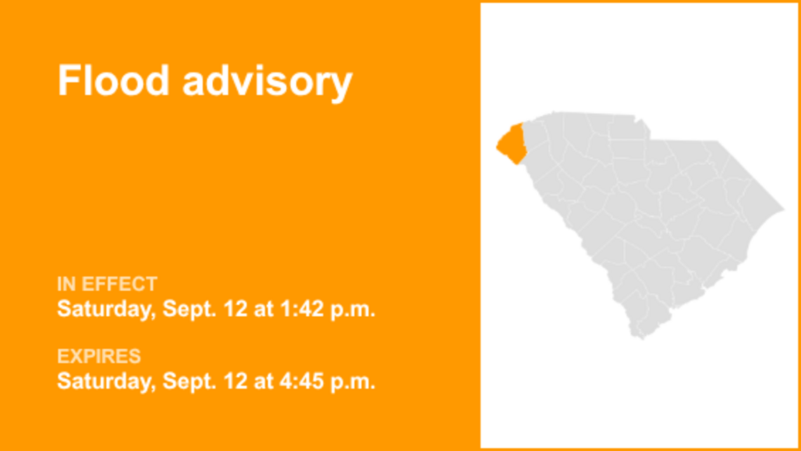Flood advisory in place for Oconee County until early Saturday evening, says the NWS 