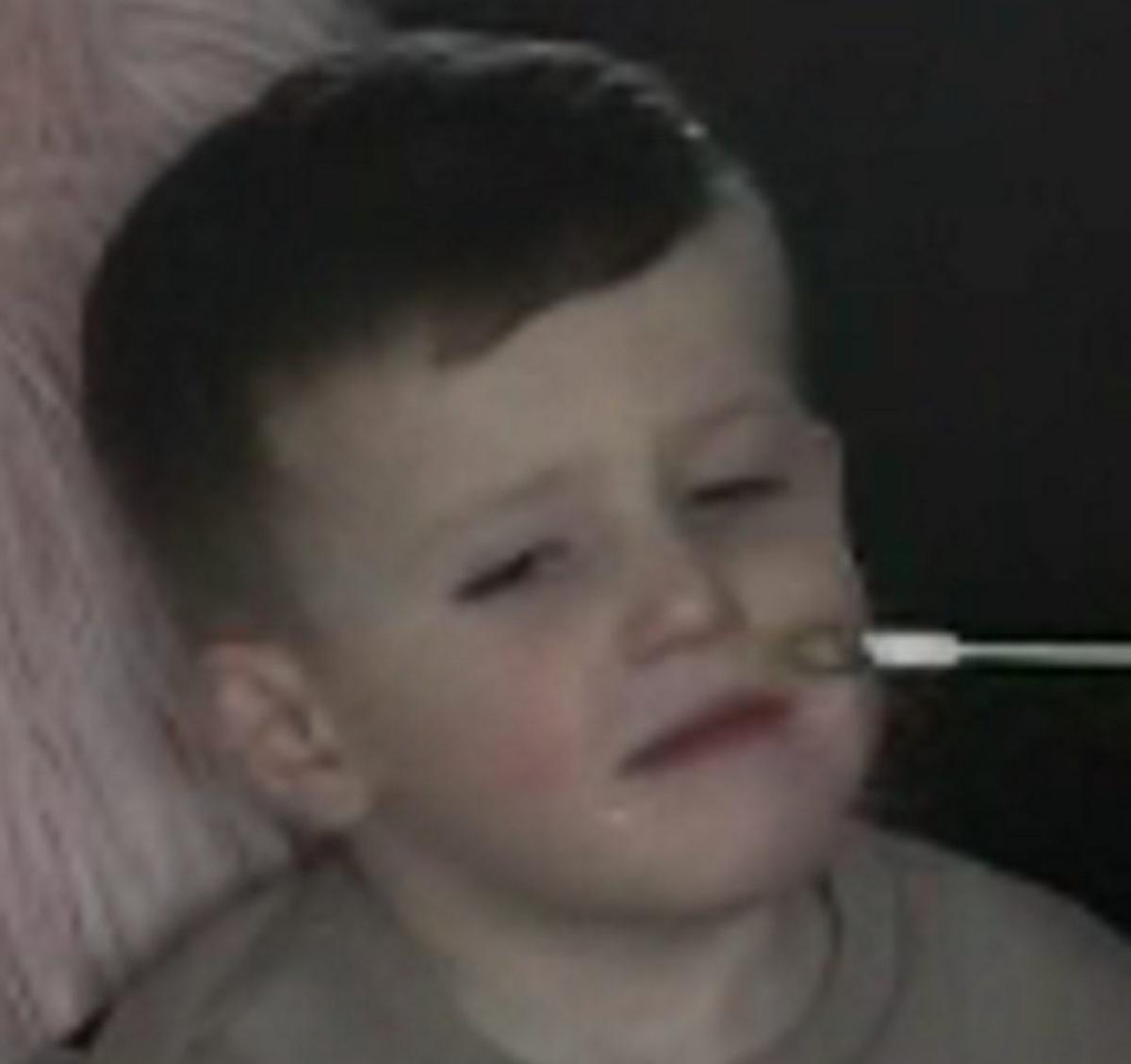  The now toddler smelling kale. (Durham University via SWNS) 