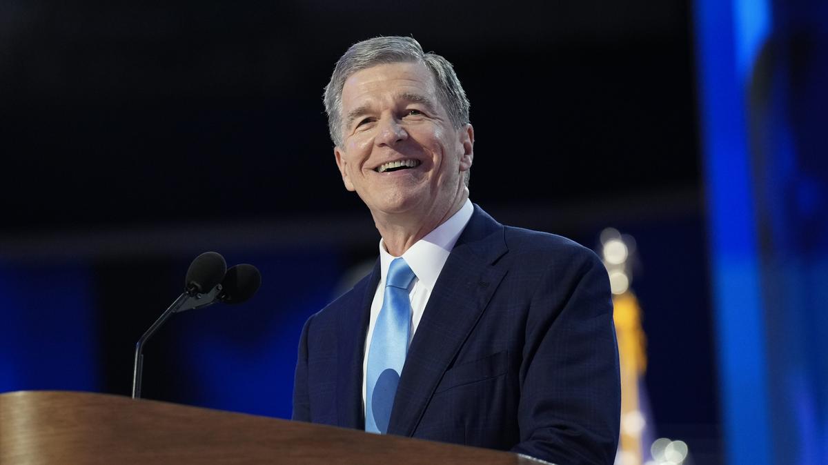 Roy Cooper North Carolina Senate poll. Former North Carolina Governor Roy Cooper speaks during the Democratic National Convention on August 22, 2024 in Chicago, Illinois.
