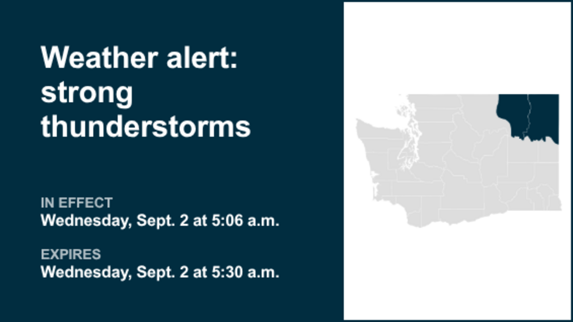UPDATE: Prepare for strong thunderstorms in Spokane area and Northeast Mountains Wednesday night 
