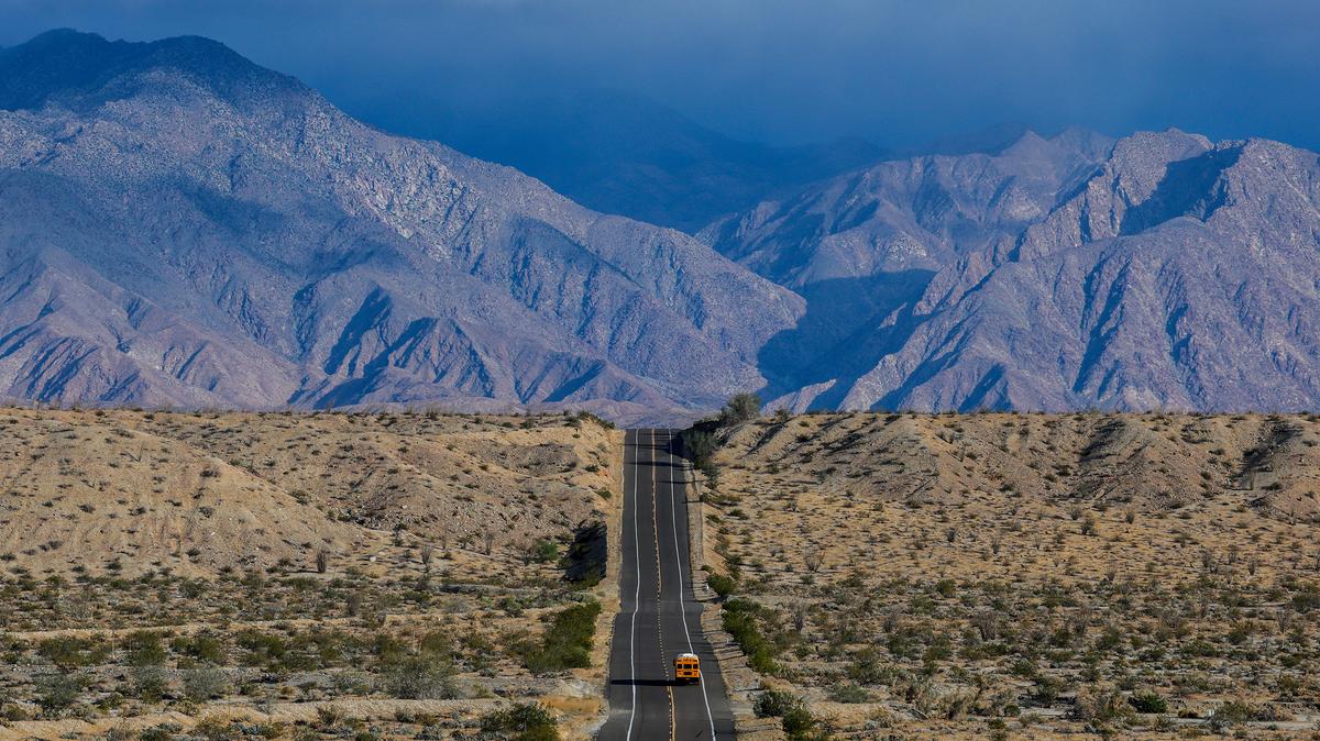 A view of the "Texas Dip," on Borrego Springs Road, in Borrego Springs, California, on Tuesday, May 5, 2026. (Robert Gauthier/Los Angeles Times/TNS)