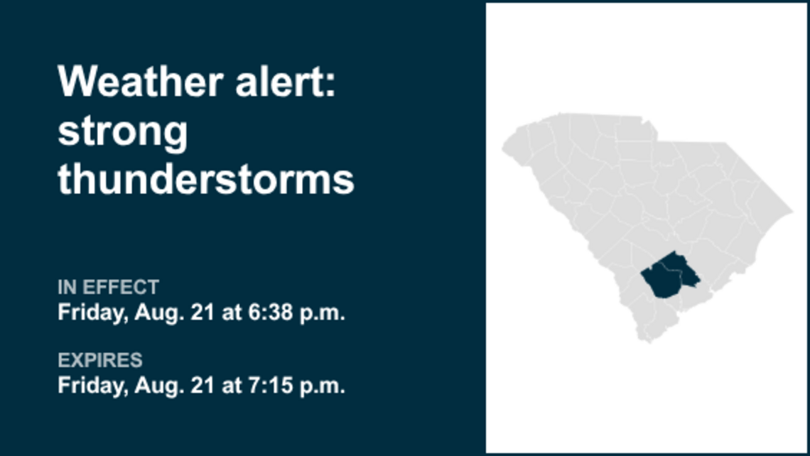 UPDATE: Weather alert for strong thunderstorms in Inland Colleton and Dorchester County 