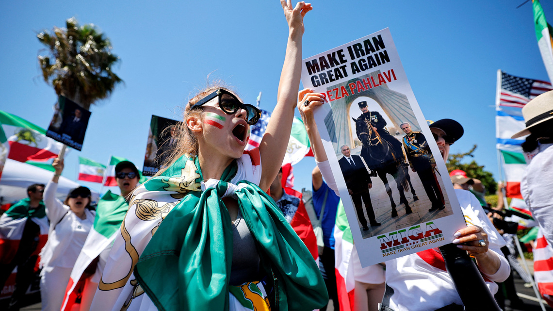 Iranian Americans protest Iran government ahead of World Cup match in LA 
