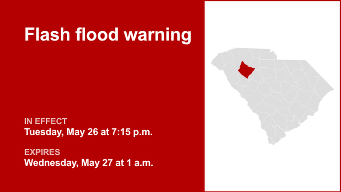 UPDATE: Flash flood warning issued for Laurens County until 1 a.m. Wednesday 
