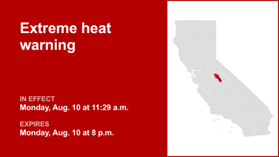 UPDATE: Extreme heat warning in place for Mariposa-Madera Lower Sierra Monday evening 