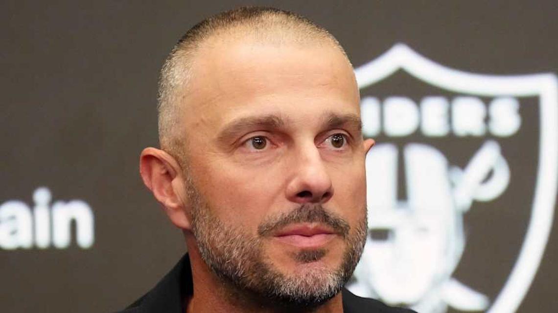  Feb 10, 2026; Henderson, NV, USA; Las Vegas Raiders general manager John Spytek at press conference at Intermountain Health Performance Center. Mandatory Credit: Kirby Lee-Imagn Images | Kirby Lee-Imagn Images 