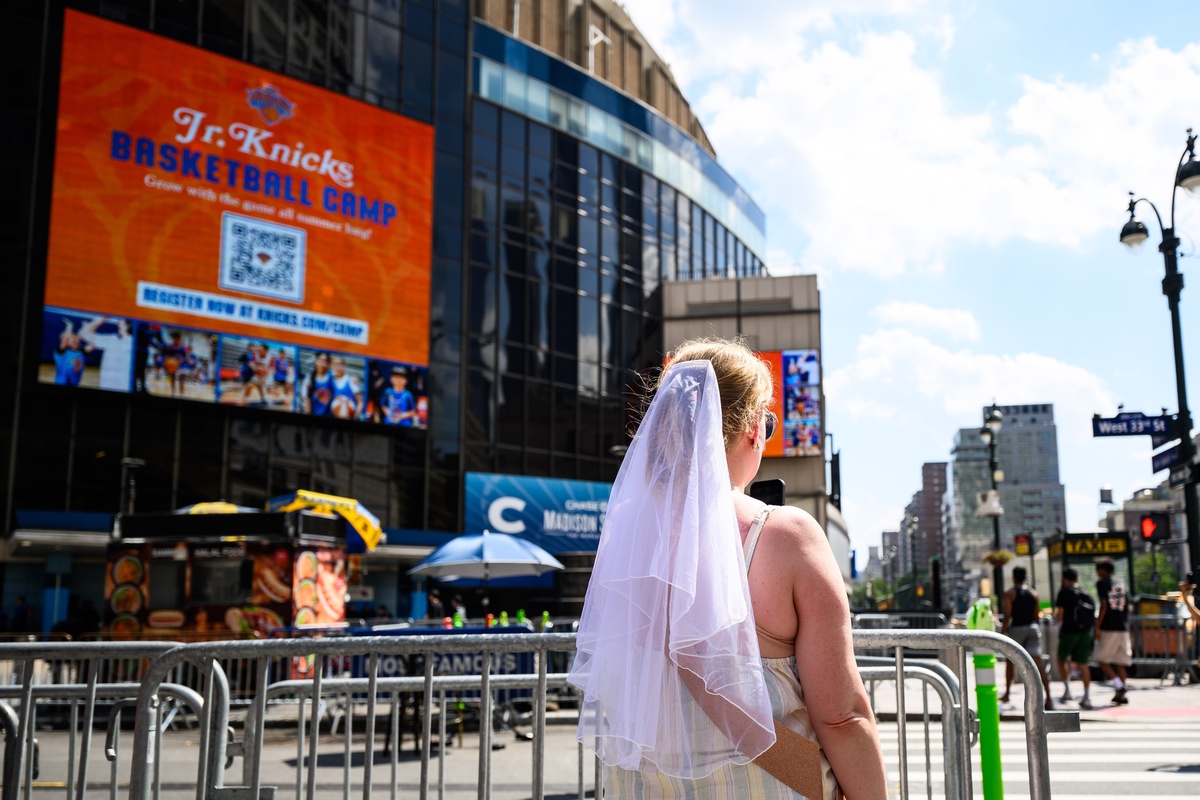 A fan outside Madison Square Garden ahead of the wedding celebrations on July 3, 2026Tom Weller/picture alliance via Getty Images