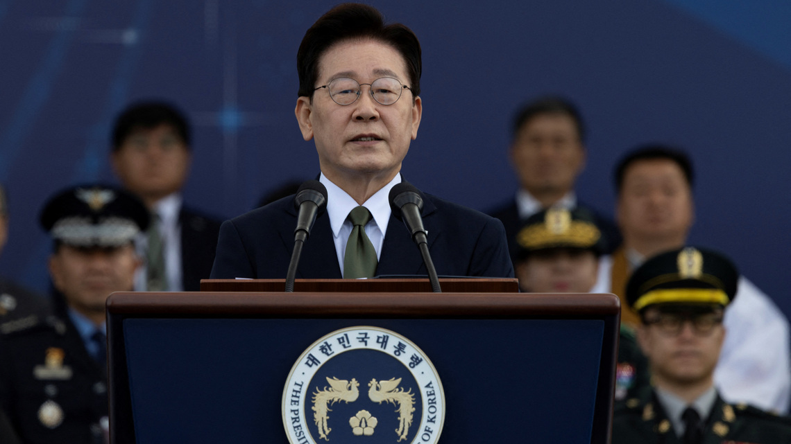 South Korea's Lee urges North Korea to restore dialogue, pledges military buildup 