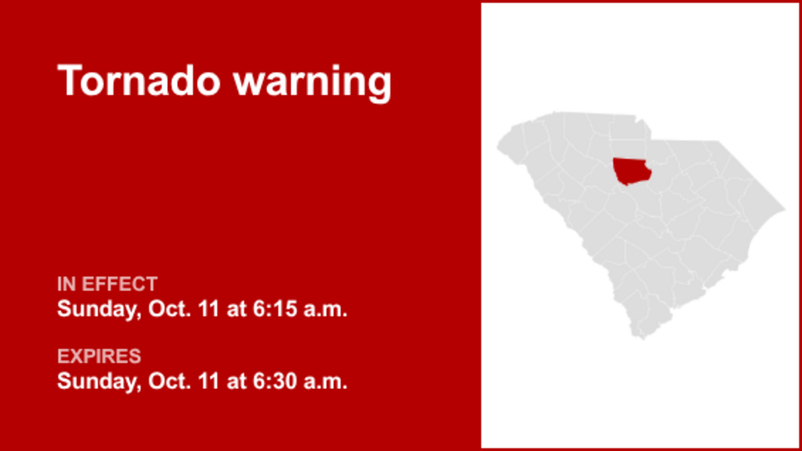 UPDATE: Tornado warning for Fairfield County Sunday morning, says the NWS 