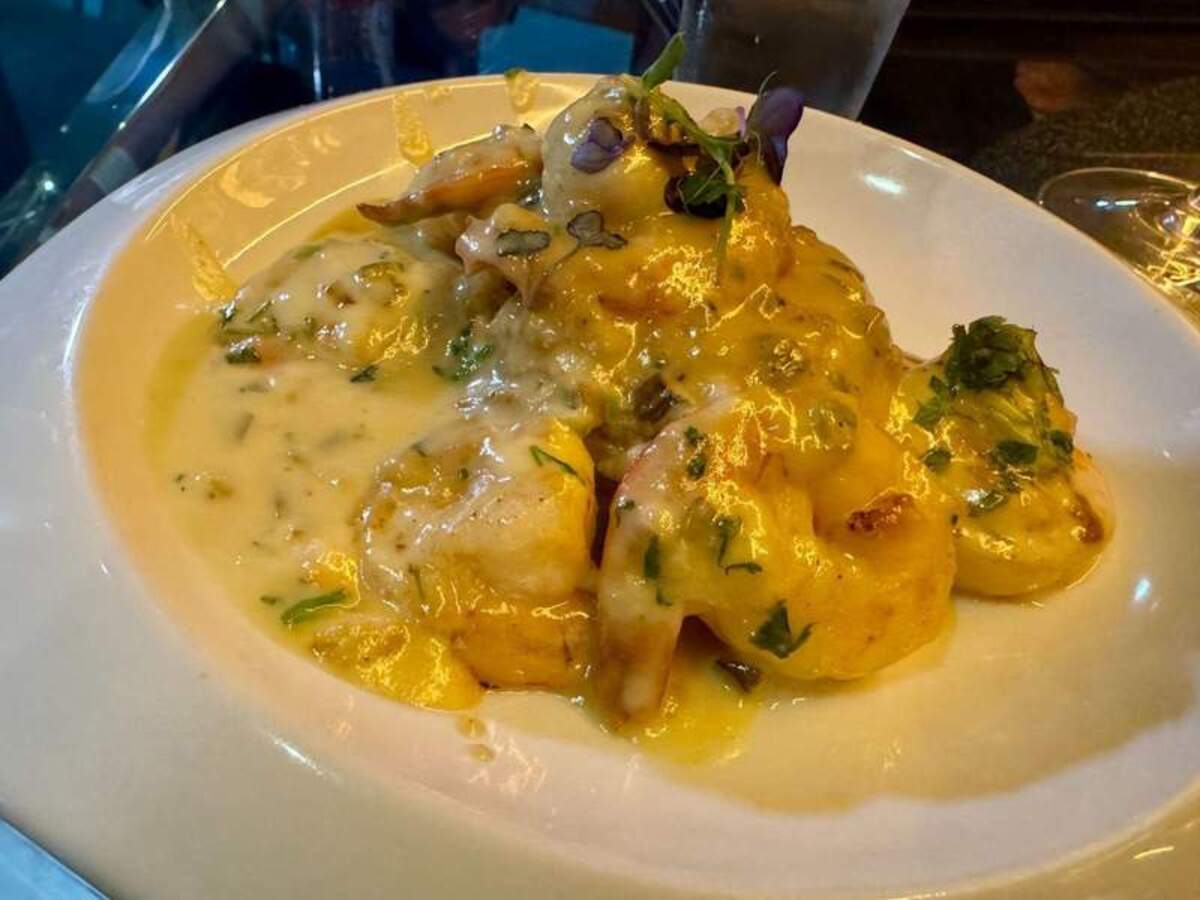  Mofongo with shrimp in garlic cream sauce from Ocean. Photo credit: Heidi Gollub 