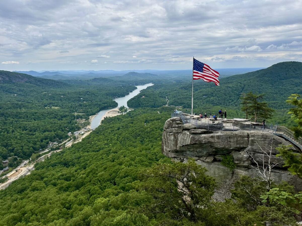  On a clear day, you can see Charlotte from this Chimney Rock vantage point. Photo credit: Cathy Bennett Kopf 