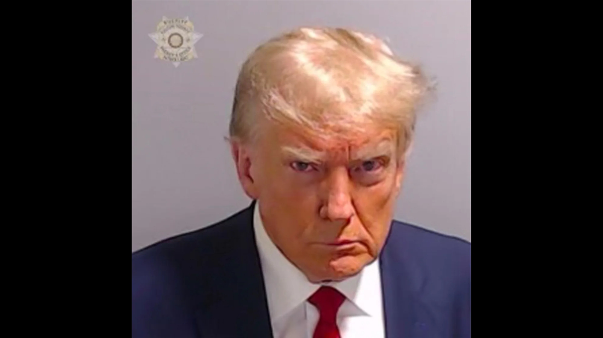 Former President Donald Trump’s mugshot was taken Thursday after his surrender at the Fulton County Jail in Georgia.