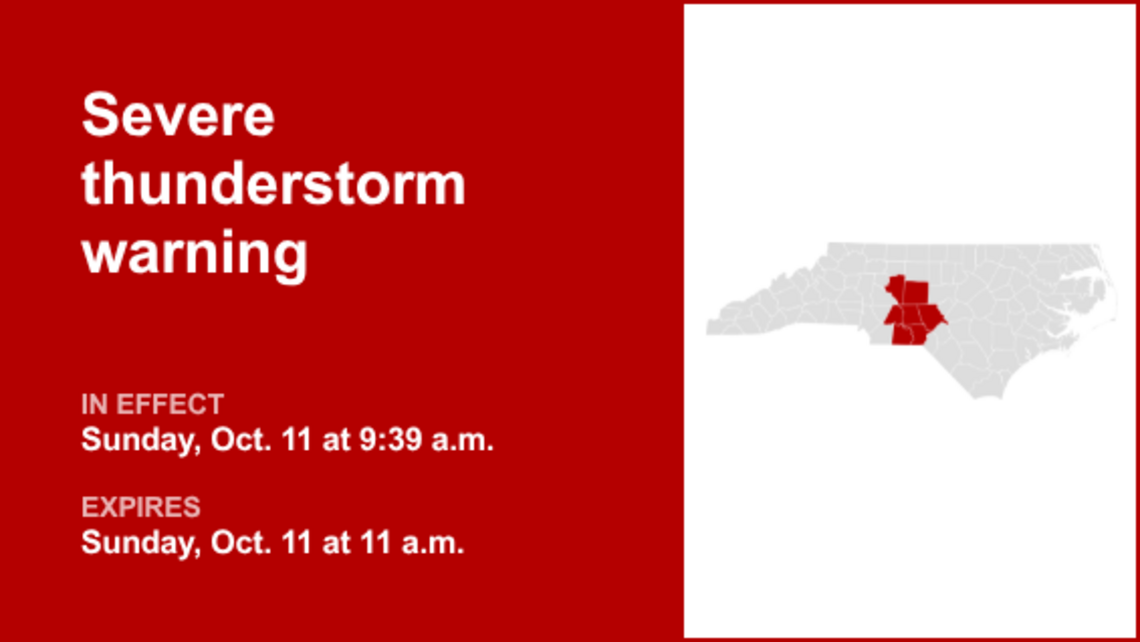 UPDATE: Thunderstorms with damaging winds in the Piedmont region Sunday 
