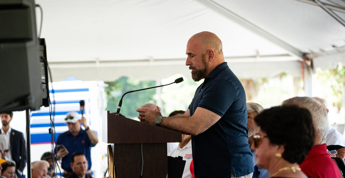 Jay Collins, Lieutenant Governor of Florida speaks at the groundbreaking ceremony of the Collier County State Veterans’ Nursing Home on Friday, July 10, 2026.