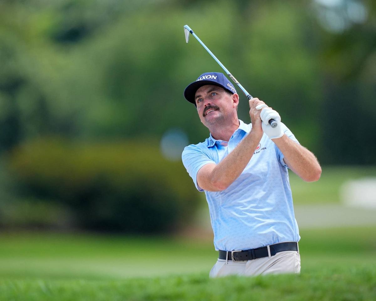  Keegan Bradley watches his approach shot on the seventh hole during the second round of the Cadillac Championship in Miami on May 1, 2026. Jeff Romance-Imagn Images