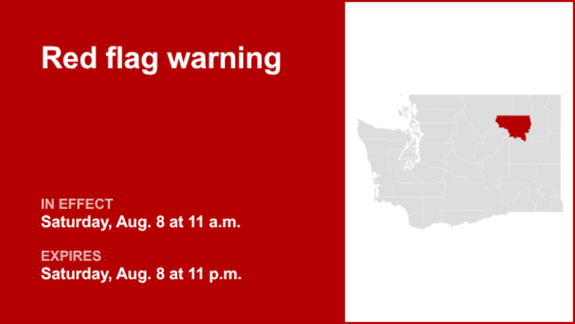 UPDATE: Colville Reservation under a red flag warning until Saturday night 